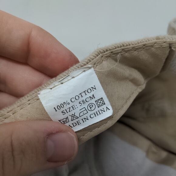 Jordan Strapback Hat Tan 58cm Solid Adjustable Vent Holes 6 Panel Cotton - Picture 8 of 8